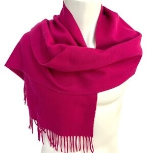 Ascot 100% Cashmere Scarf – Fuchsia Pink – Luxury Winter Wrap